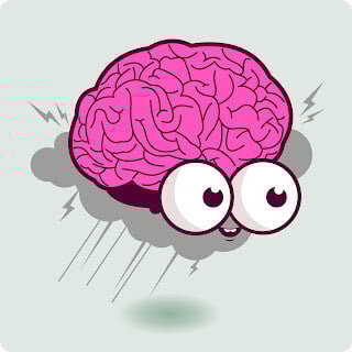 Brain with eyes