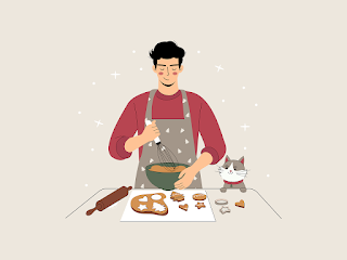 man baking