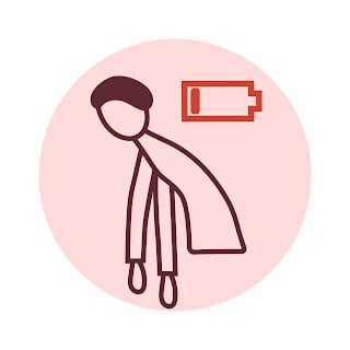 person empty battery